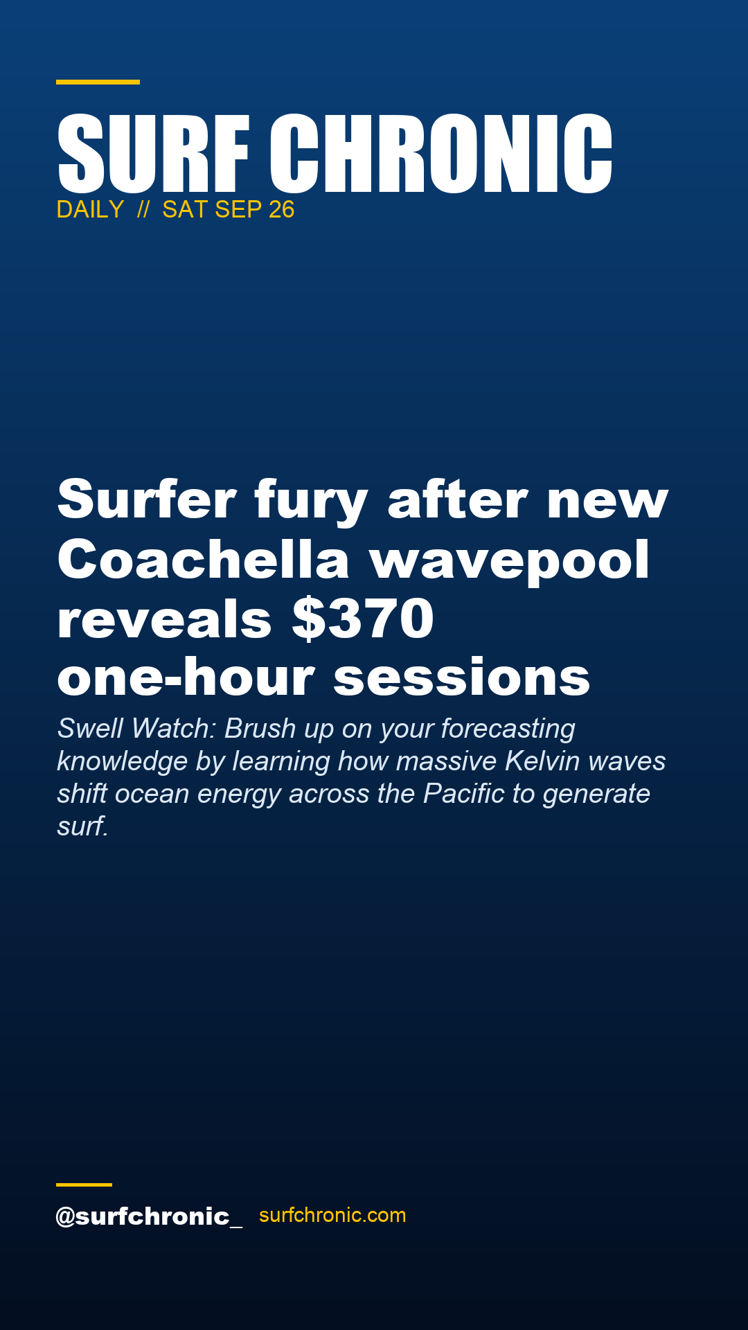 Surf Chronic Daily — Surfer fury after new Coachella wavepool reveals $370 one-hour sessions